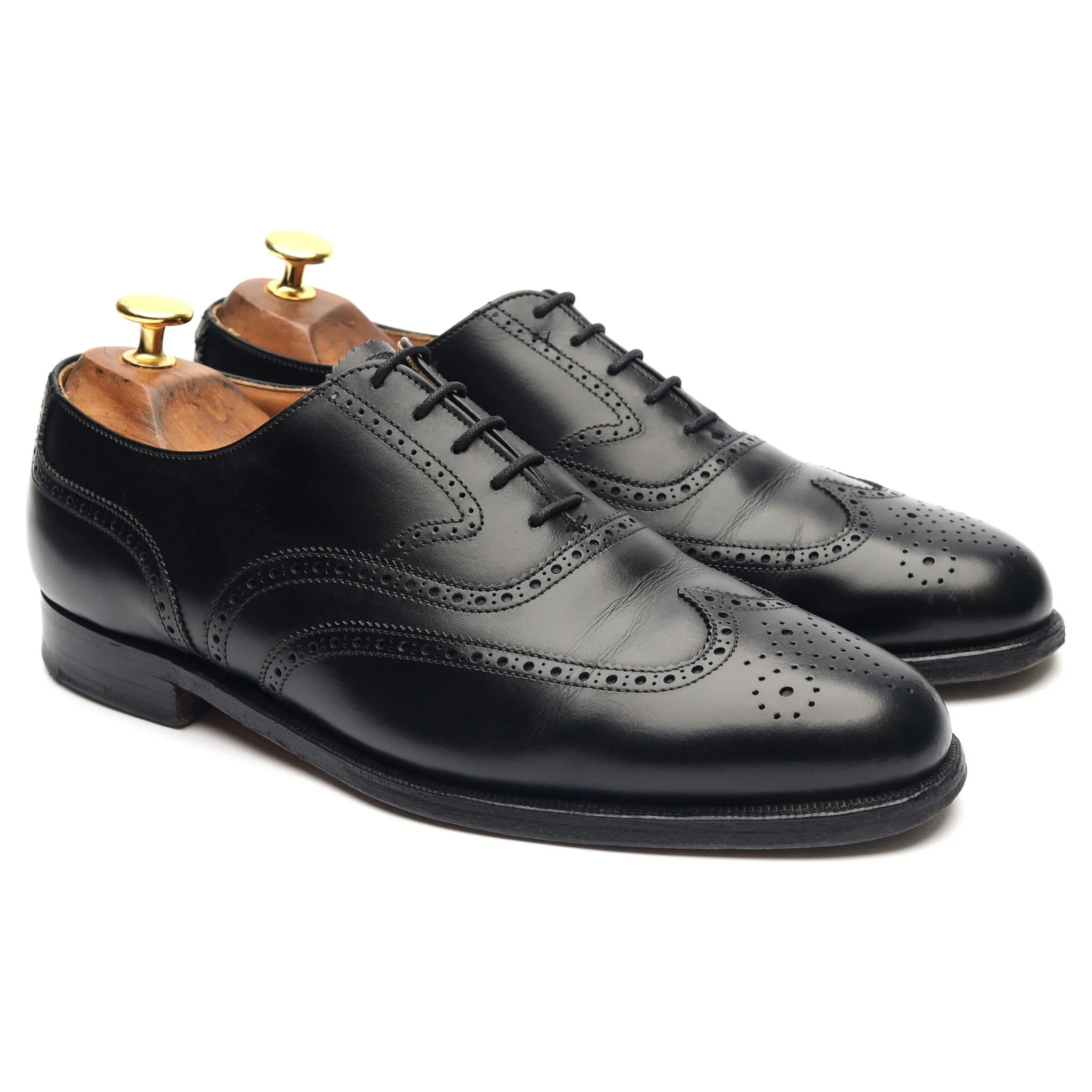 Peal & Co Black Leather Brogues UK 6.5 G US 7.5 E