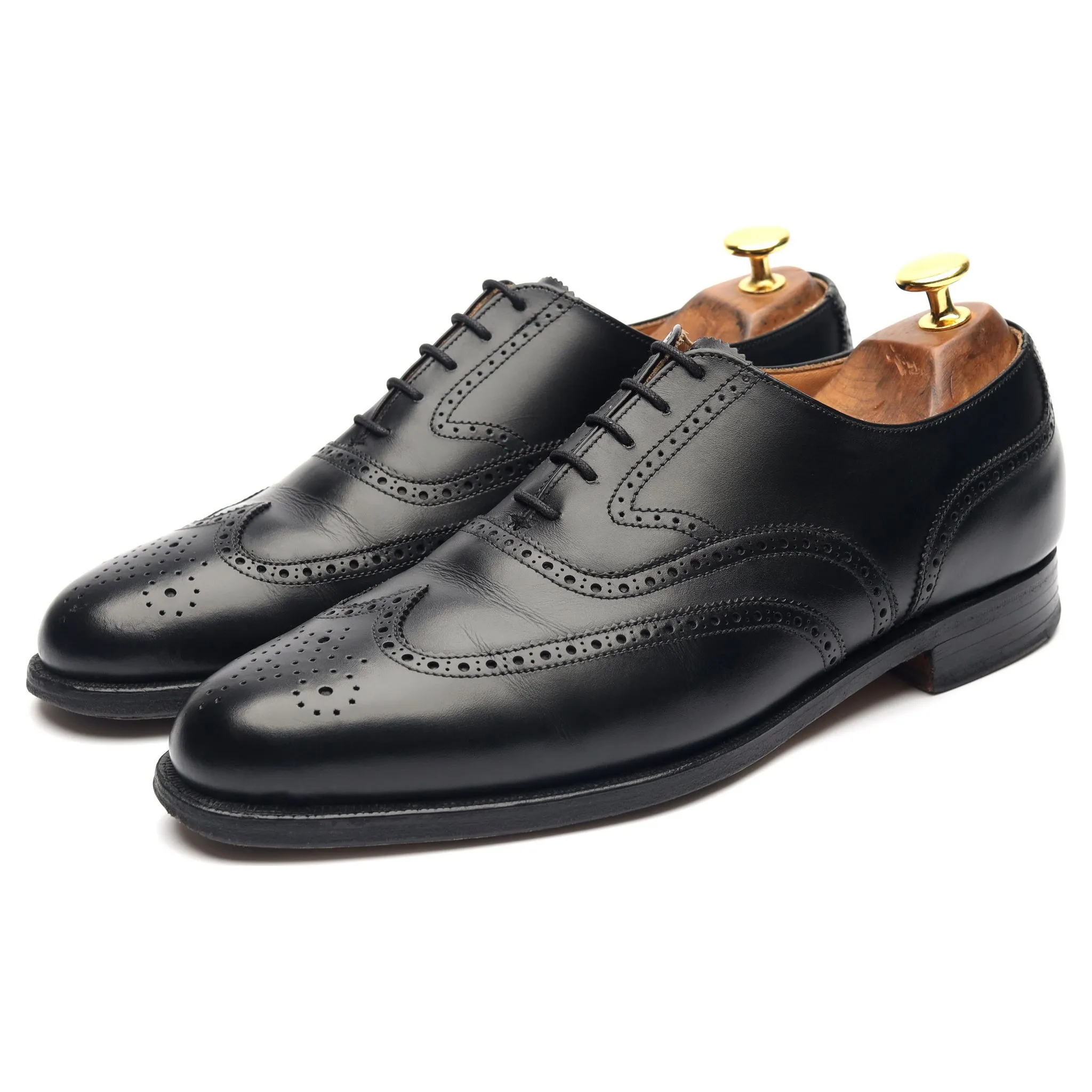 Peal & Co Black Leather Brogues UK 6.5 G US 7.5 E