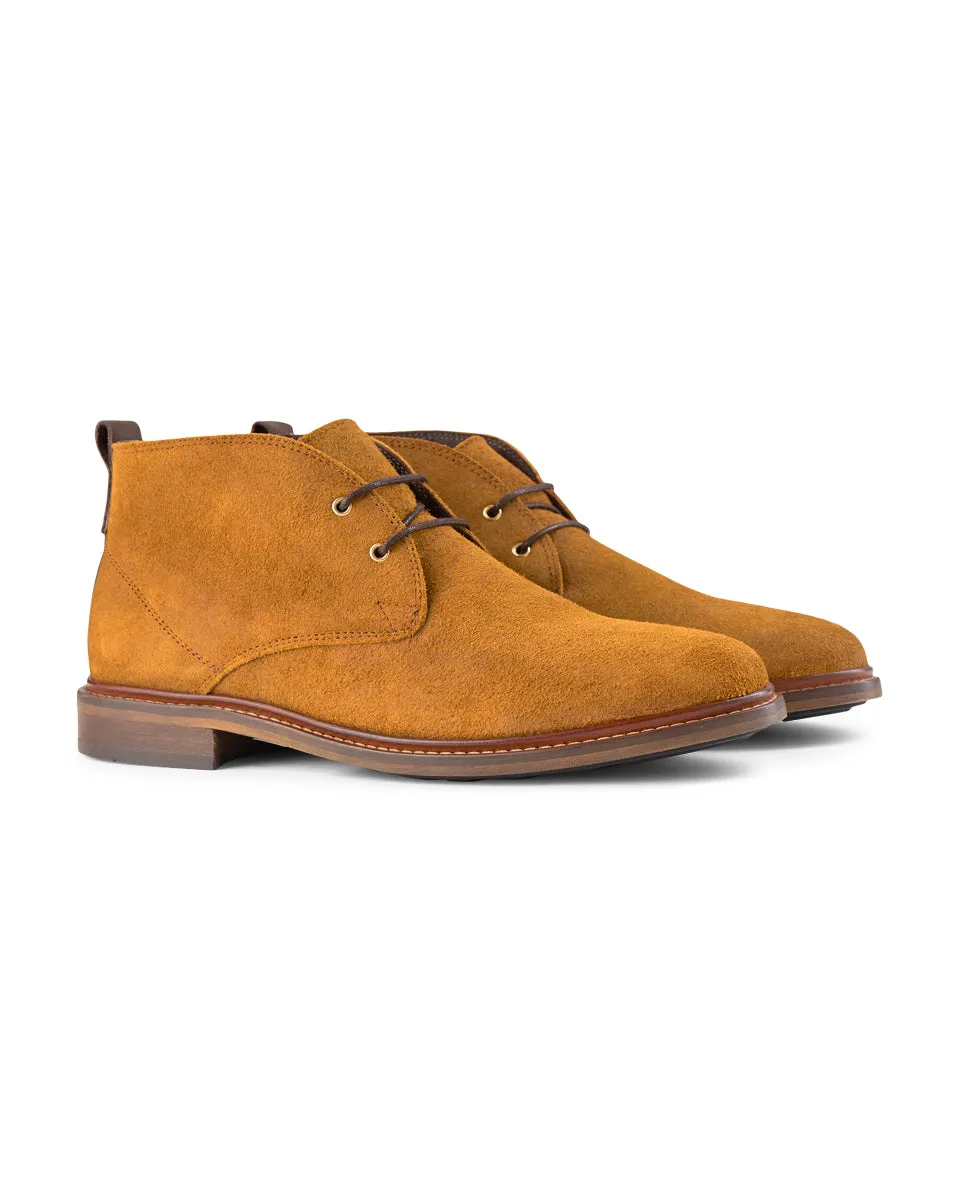 Phoenix Waxed Suede Desert Boots - TAN