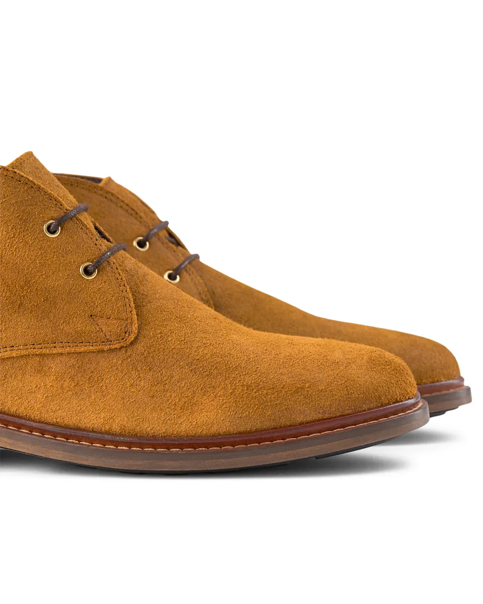 Phoenix Waxed Suede Desert Boots - TAN