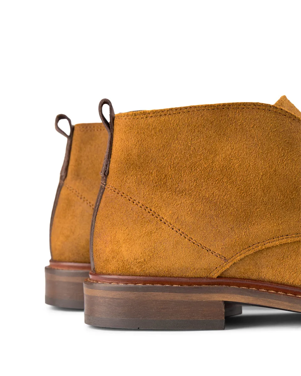 Phoenix Waxed Suede Desert Boots - TAN