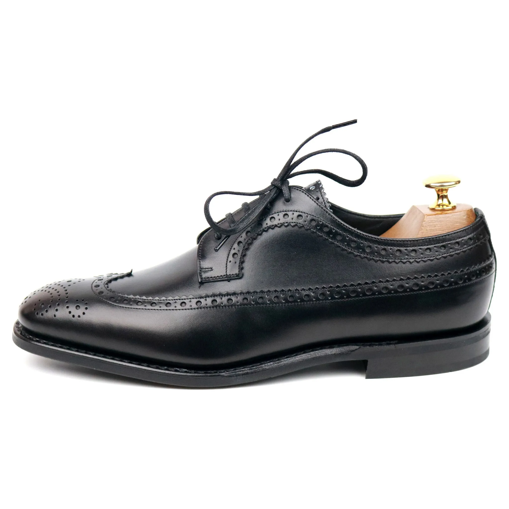 'Portmore' Black Leather Derby Brogues UK 6 G