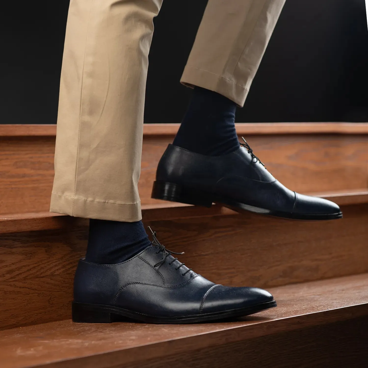 Professor Oxford Midnight Blue Leather Shoes