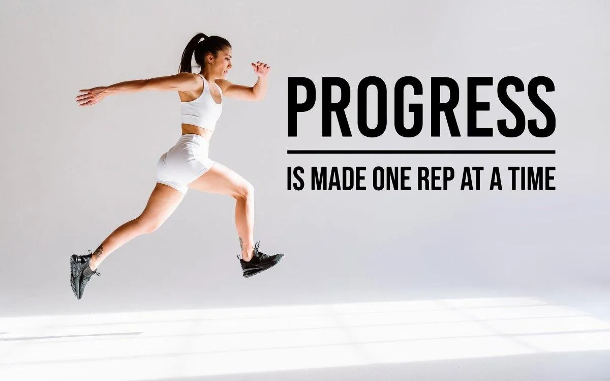 Progressive Rep by Rep Fitness Motivation Wall Sticker: Inspirational Gym Decal