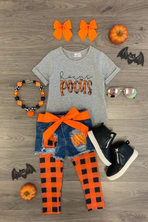 "Hocus Pocus" Legging & Denim Short Set