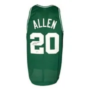 Ray Allen Boston Signed Green Basketball Jersey BAS ITP