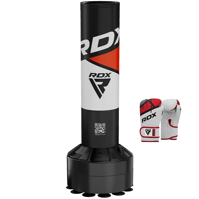 RDX R8 4ft Kids Free Standing Punch Bag Grey With Gloves For Training & Workout Set