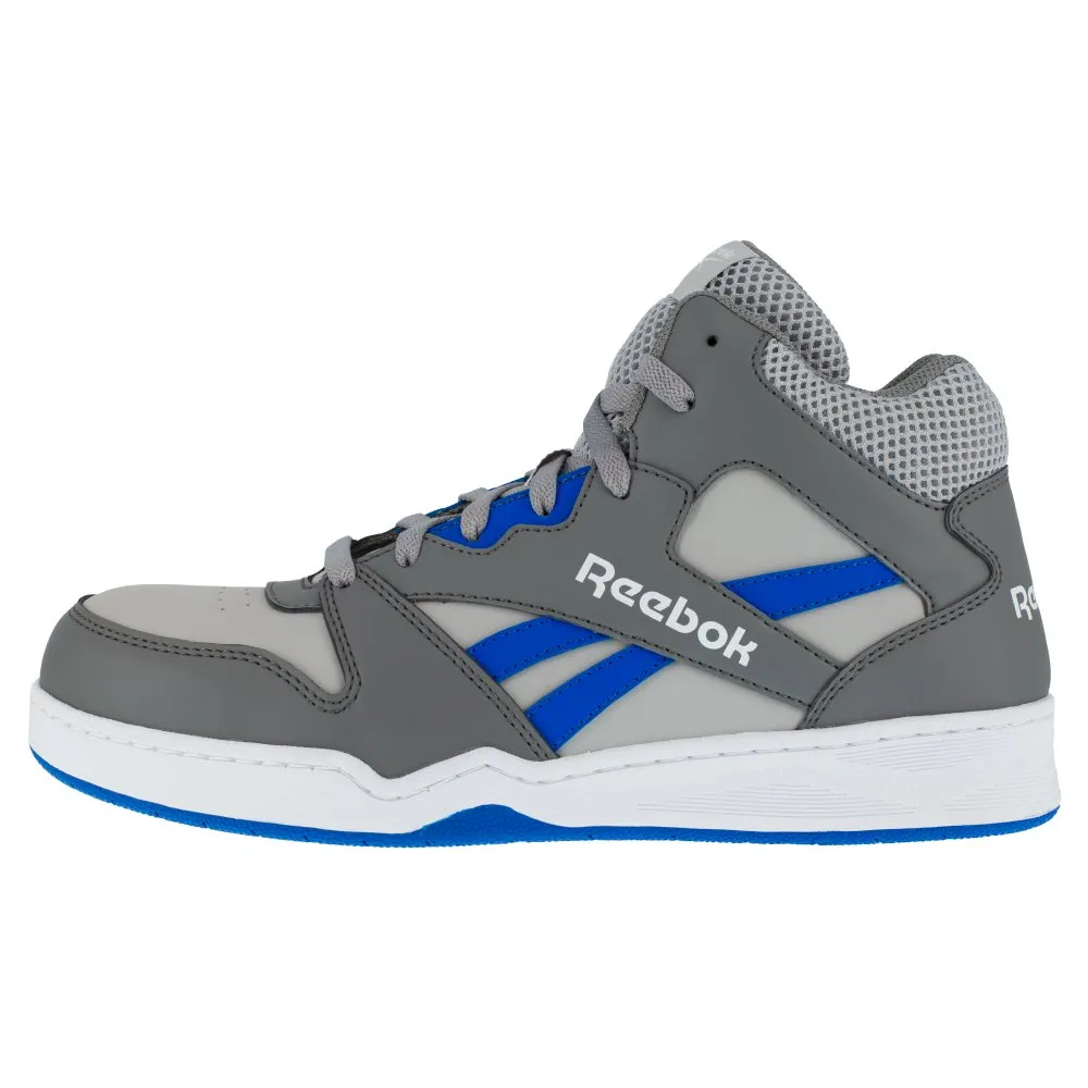 Reebok Men's High Top Bb4500 Work Sneaker Composite Toe Rb4135 In Grey And Cobalt Blue