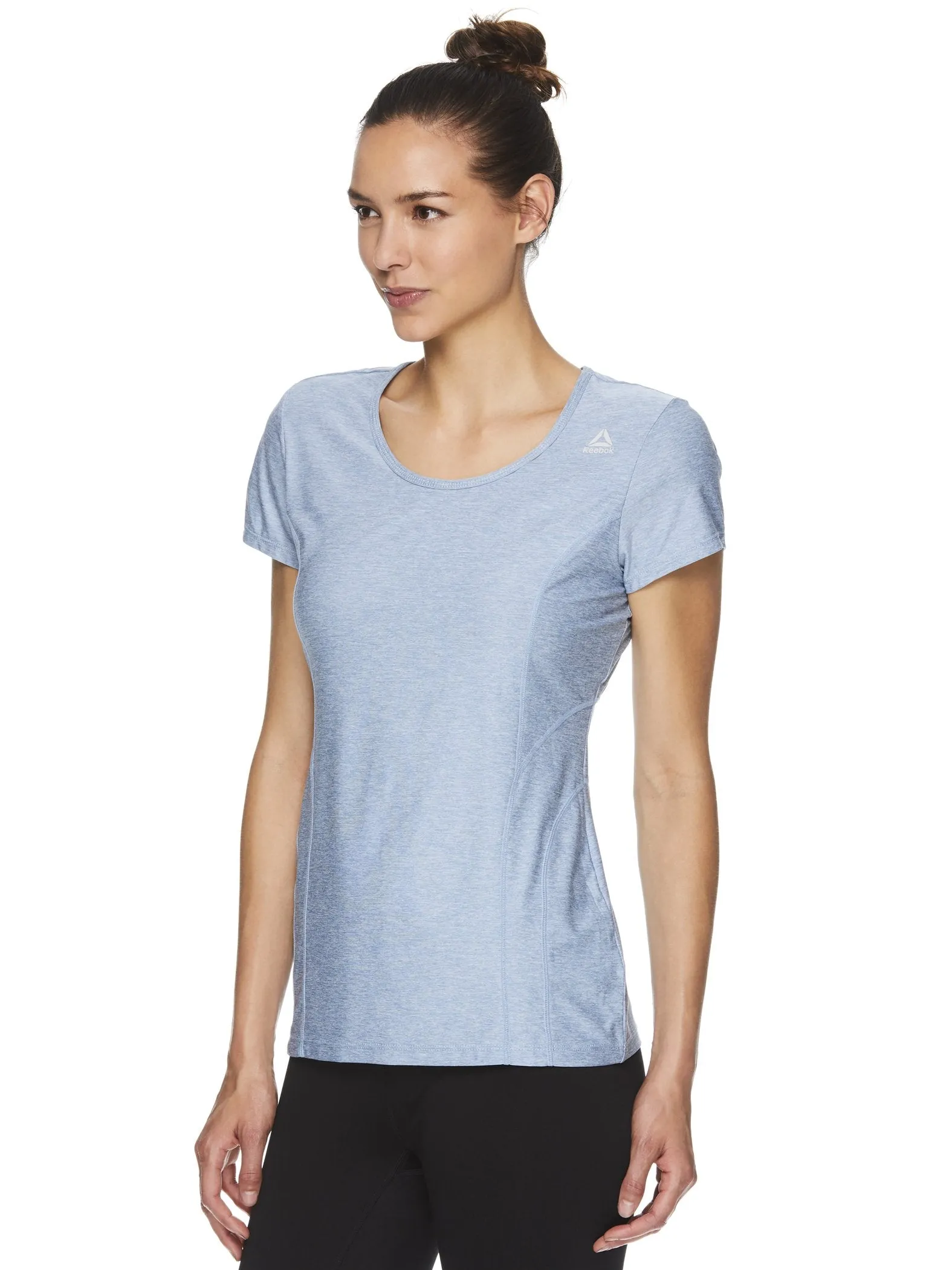 Reebok Women's Fitted Performance Light Weight Reversed Marled Jersey T-Shirt