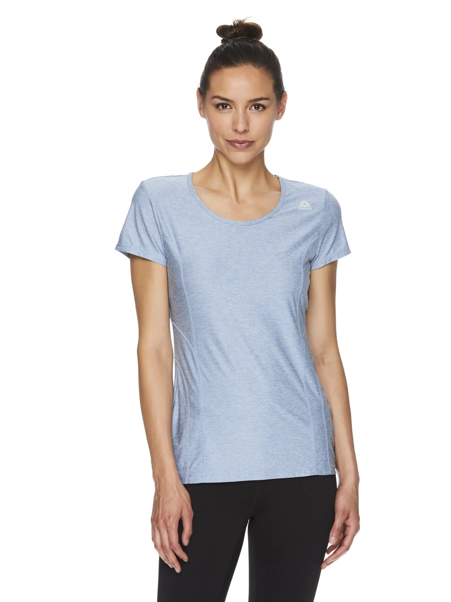 Reebok Women's Fitted Performance Light Weight Reversed Marled Jersey T-Shirt