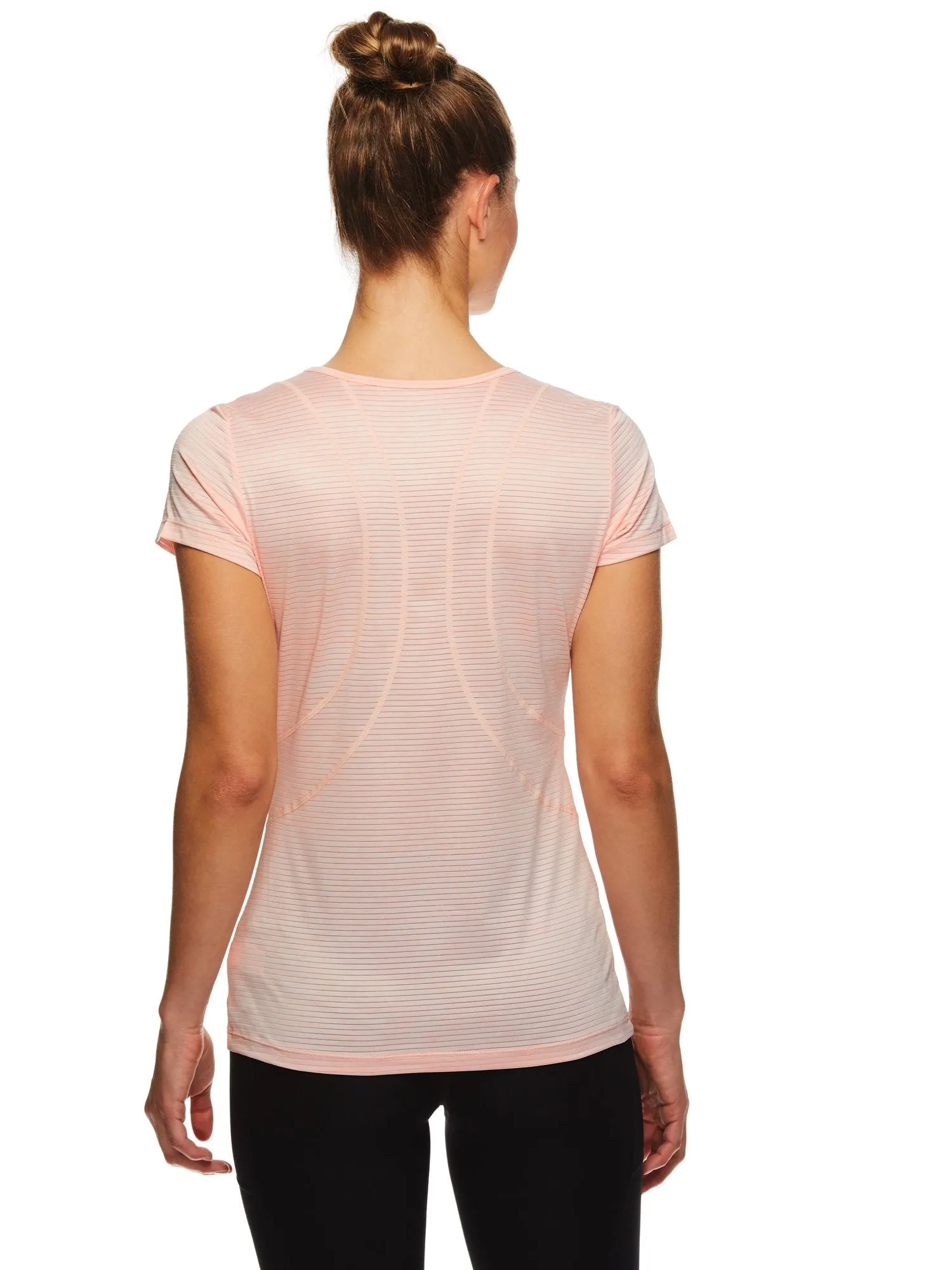 Reebok Women's Fitted Performance Spacedye Mini Burnout Stripe T-Shirt