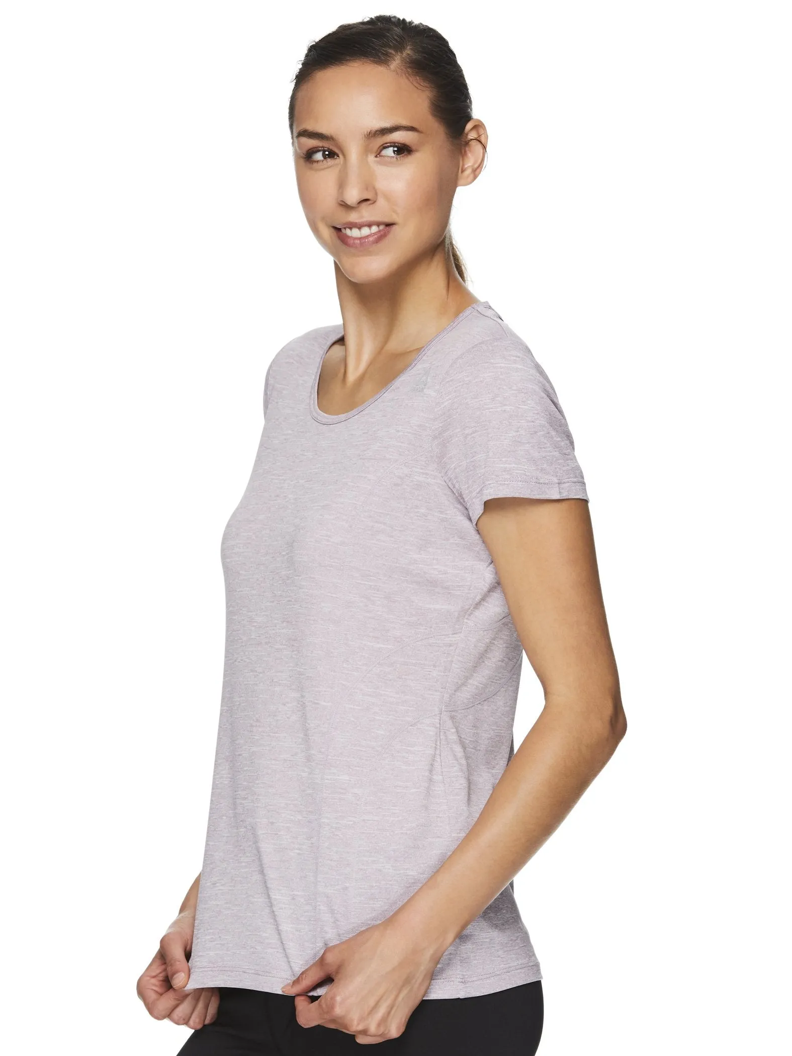 Reebok Women's Fitted Performance Varigated Heather Jersey T-Shirt