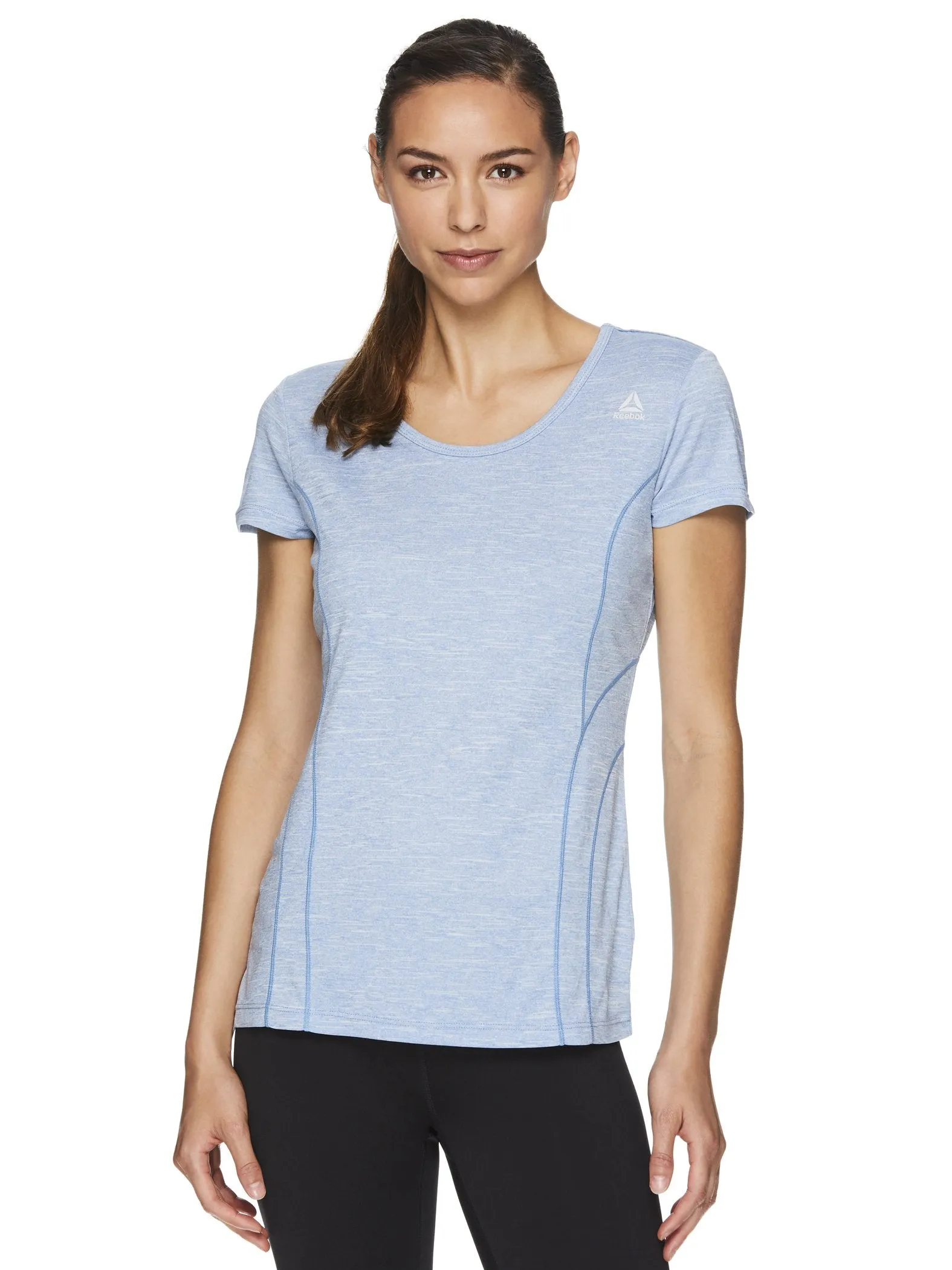 Reebok Women's Fitted Performance Varigated Heather Jersey T-Shirt