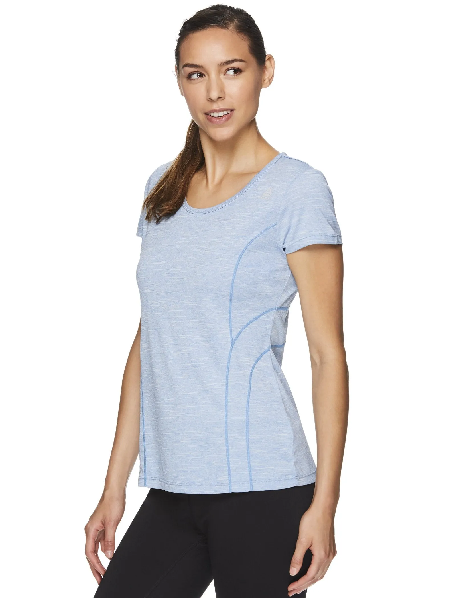 Reebok Women's Fitted Performance Varigated Heather Jersey T-Shirt