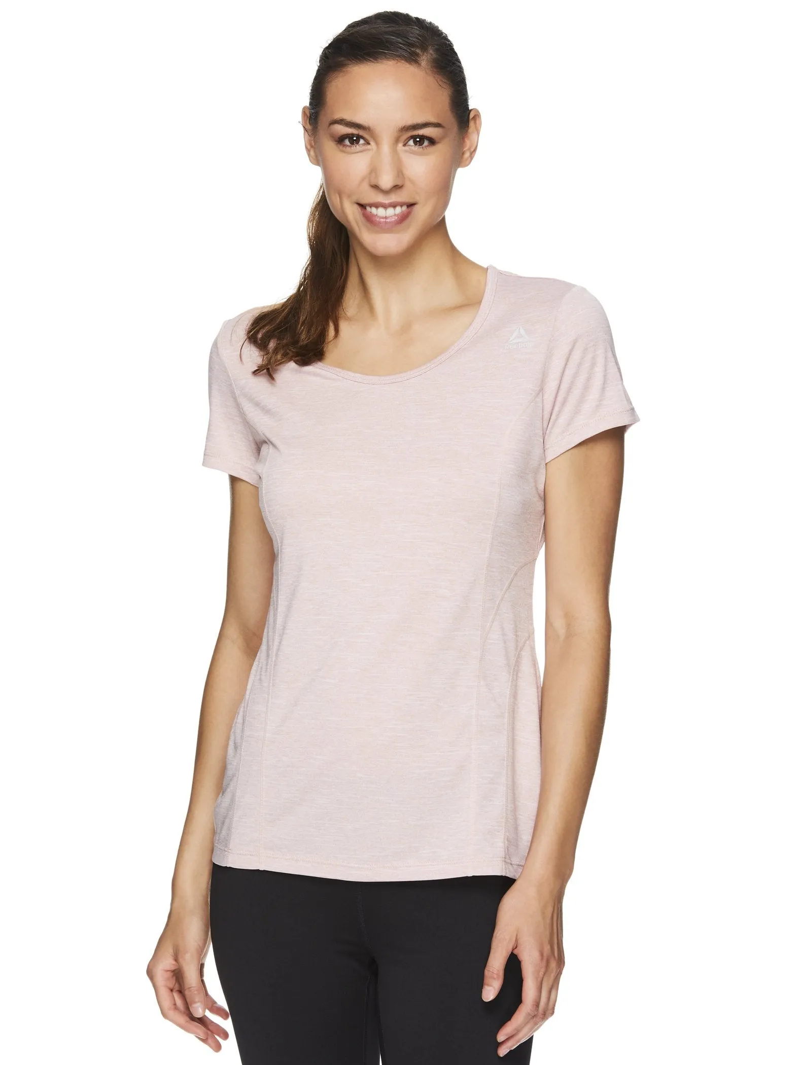 Reebok Women's Fitted Performance Varigated Heather Jersey T-Shirt