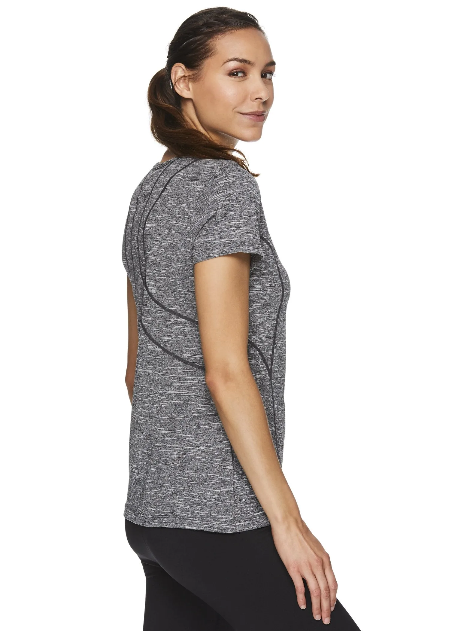 Reebok Women's Fitted Performance Varigated Heather Jersey T-Shirt