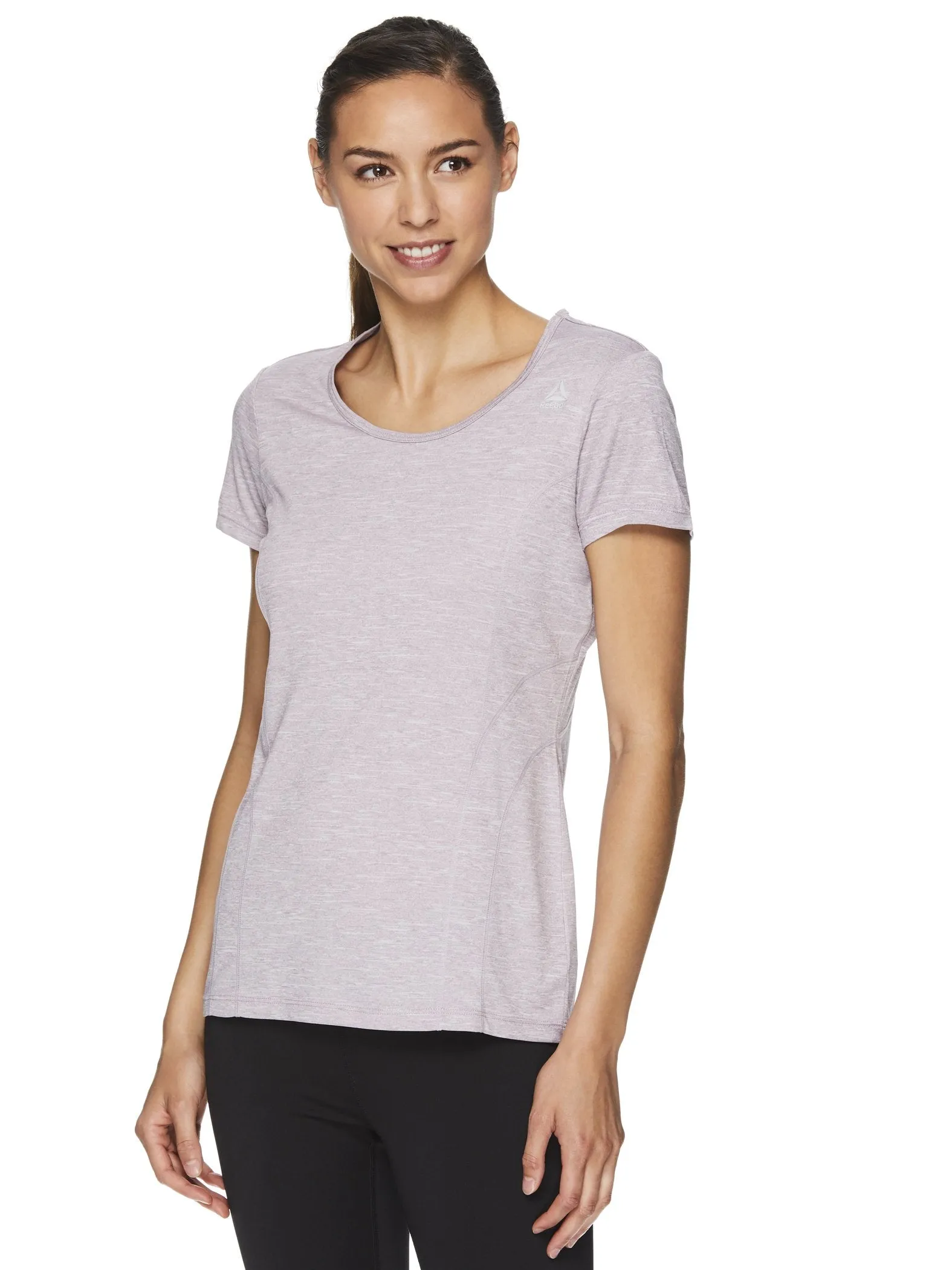 Reebok Women's Fitted Performance Varigated Heather Jersey T-Shirt