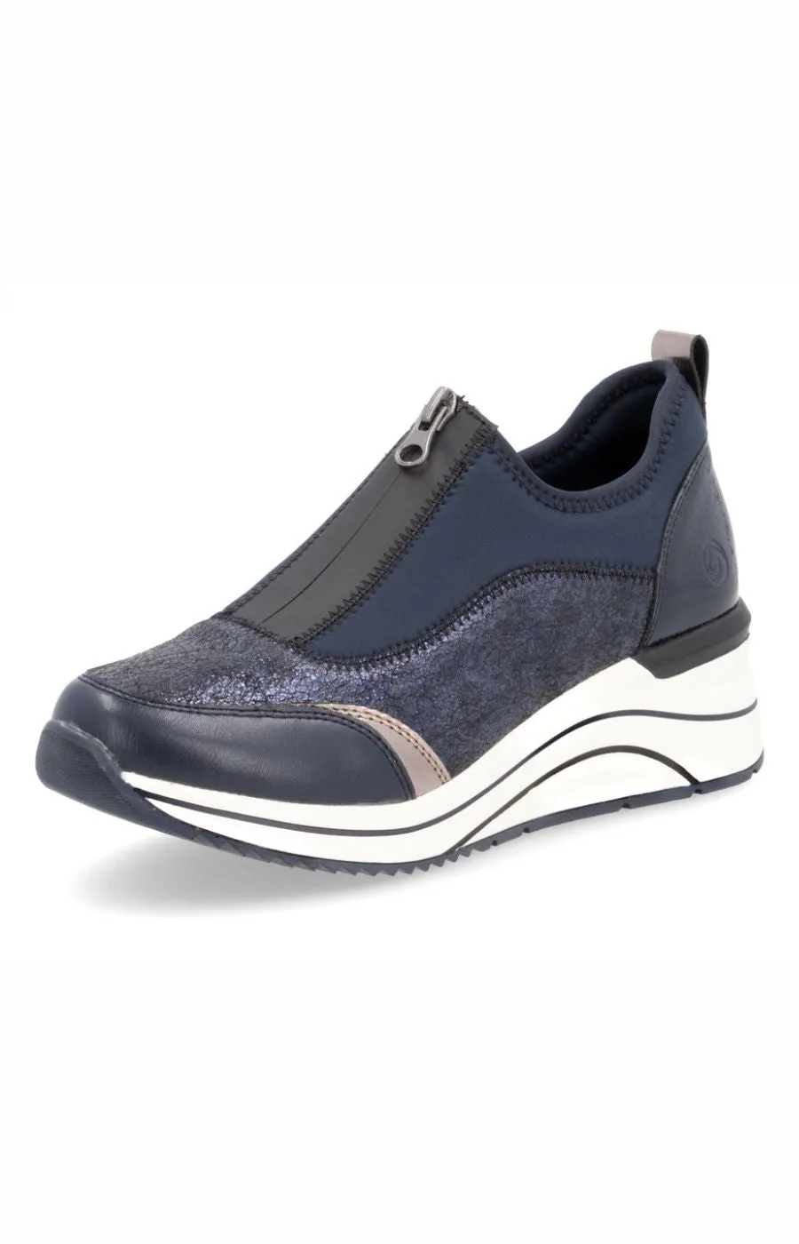 Remonte Zip Trainers in Navy