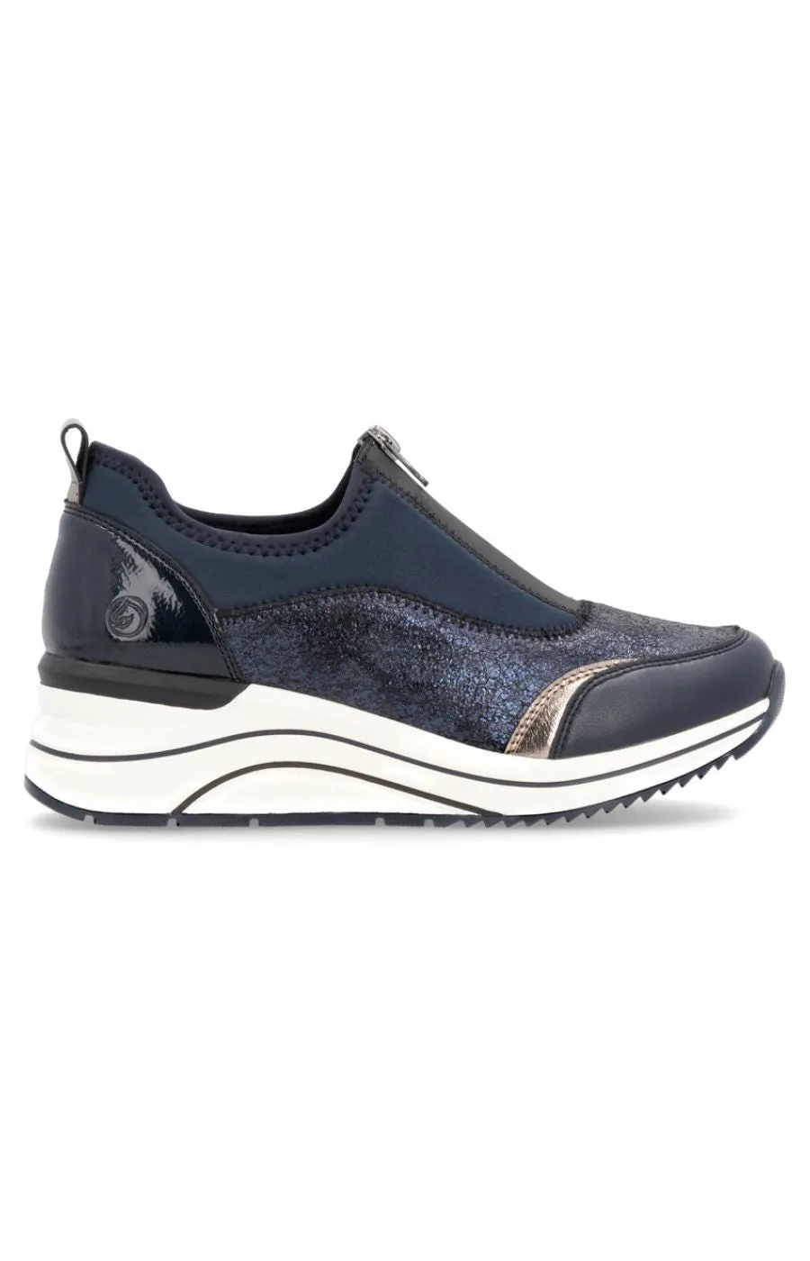 Remonte Zip Trainers in Navy