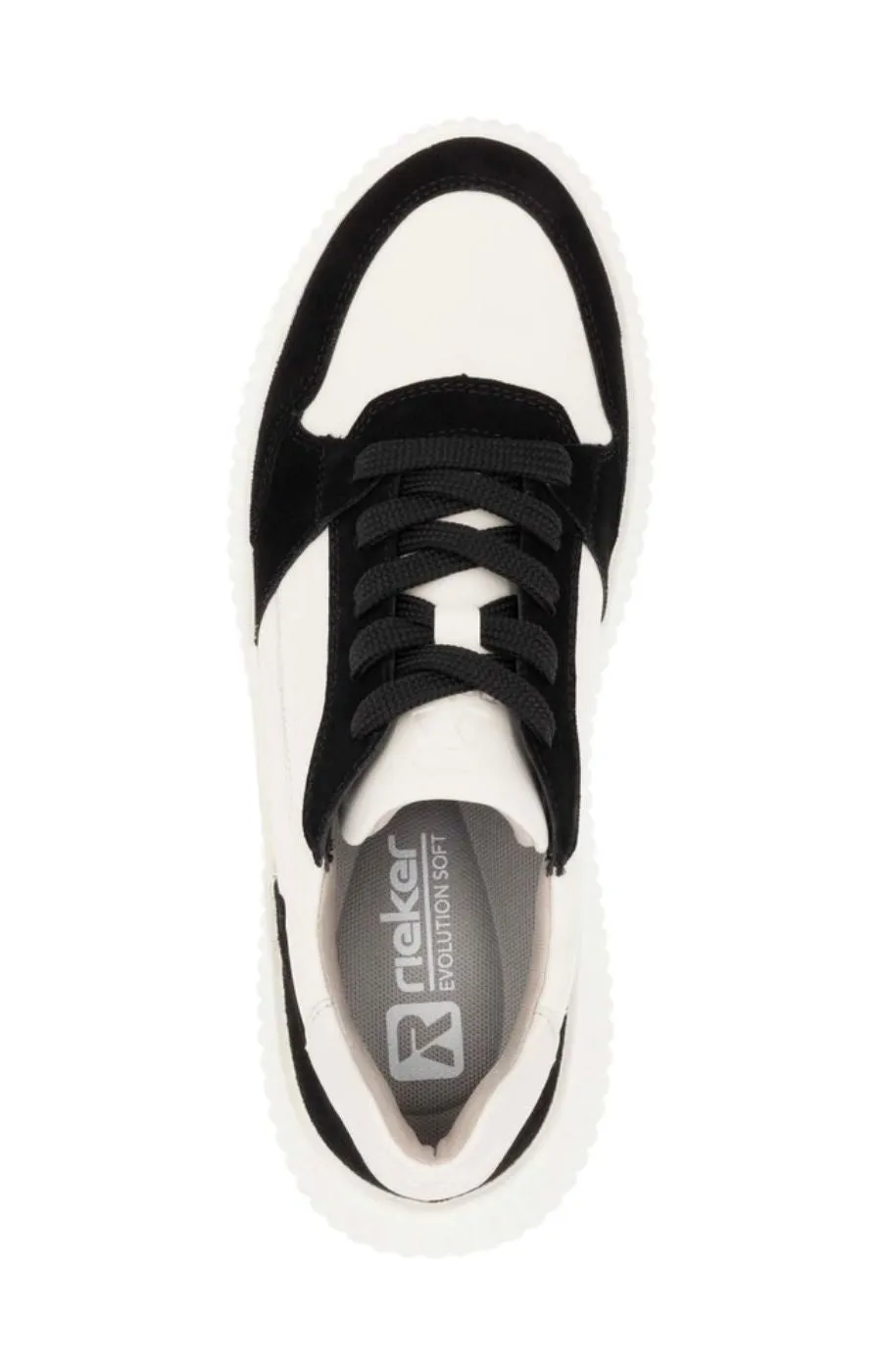 Rieker Trainer in White and Black