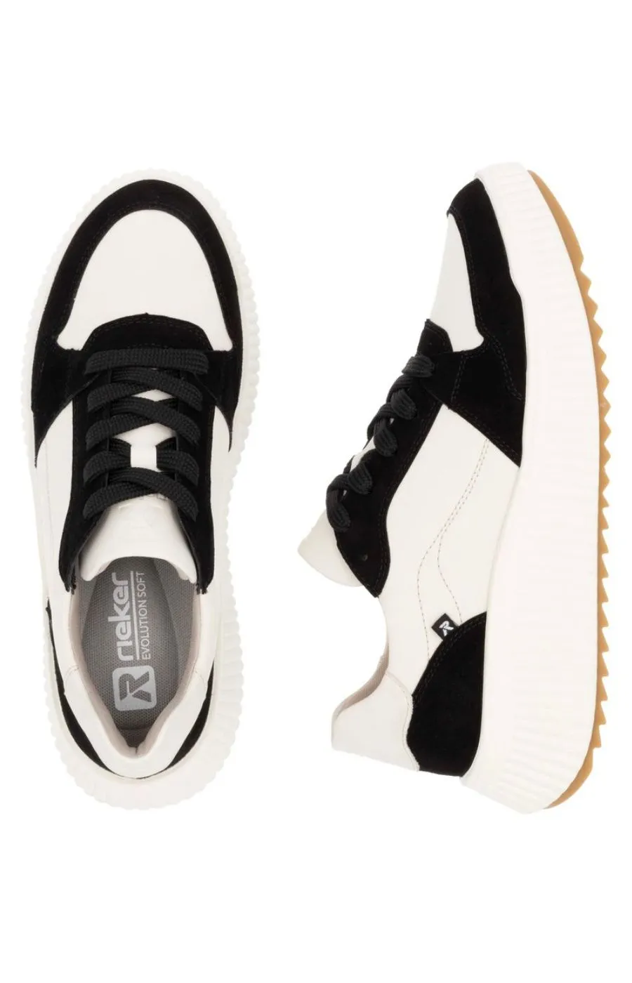 Rieker Trainer in White and Black