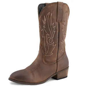 SheSole Women's Western Boots Round Toe Brown