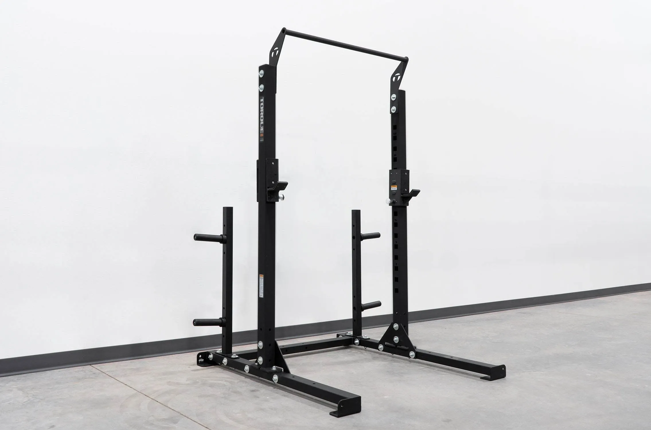 Short Squat Rack with Vertical Weight Storage Pair