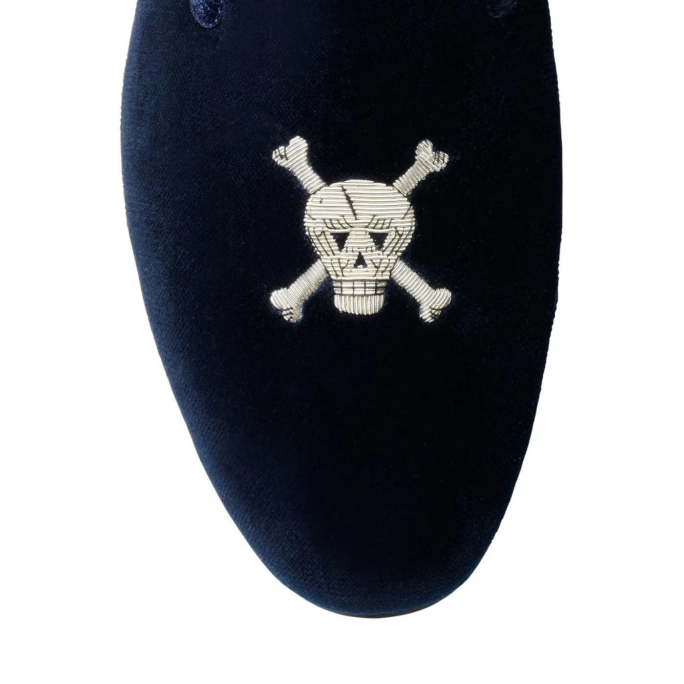 Skull & Crossbones Navy Velvet