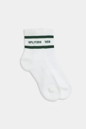 SPLITS59 | Logo Stripe Quarter Socks - White/Military