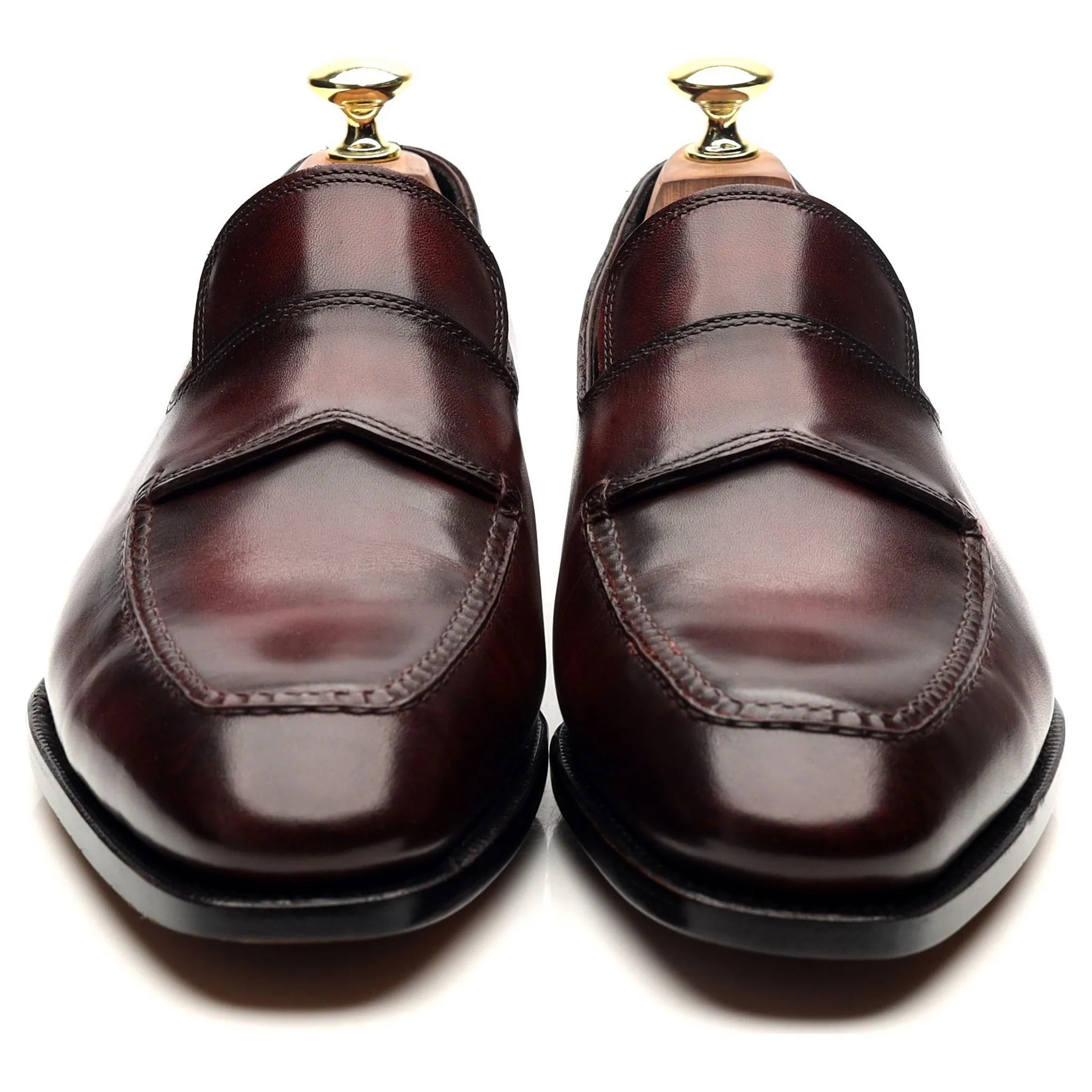 'St. Tropez' Burgundy Leather Split Toe Loafers UK 7.5 E