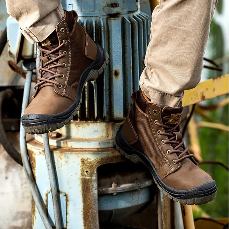 Steel Toe Work Boots for Men Comfort Anti Slip Safety Industrial Waterproof Construction Boot