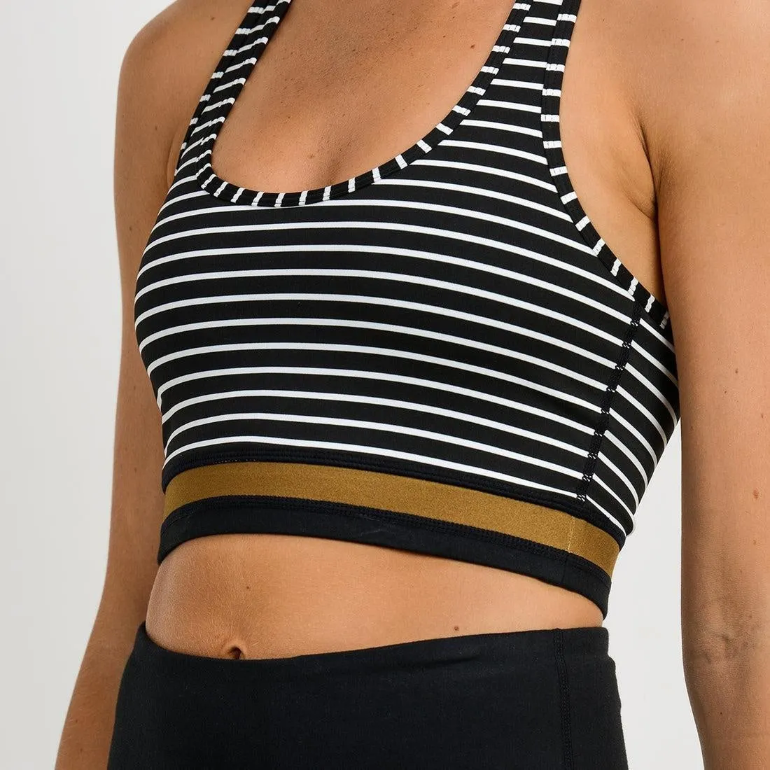 Striped Color Block High Waist Workout Set