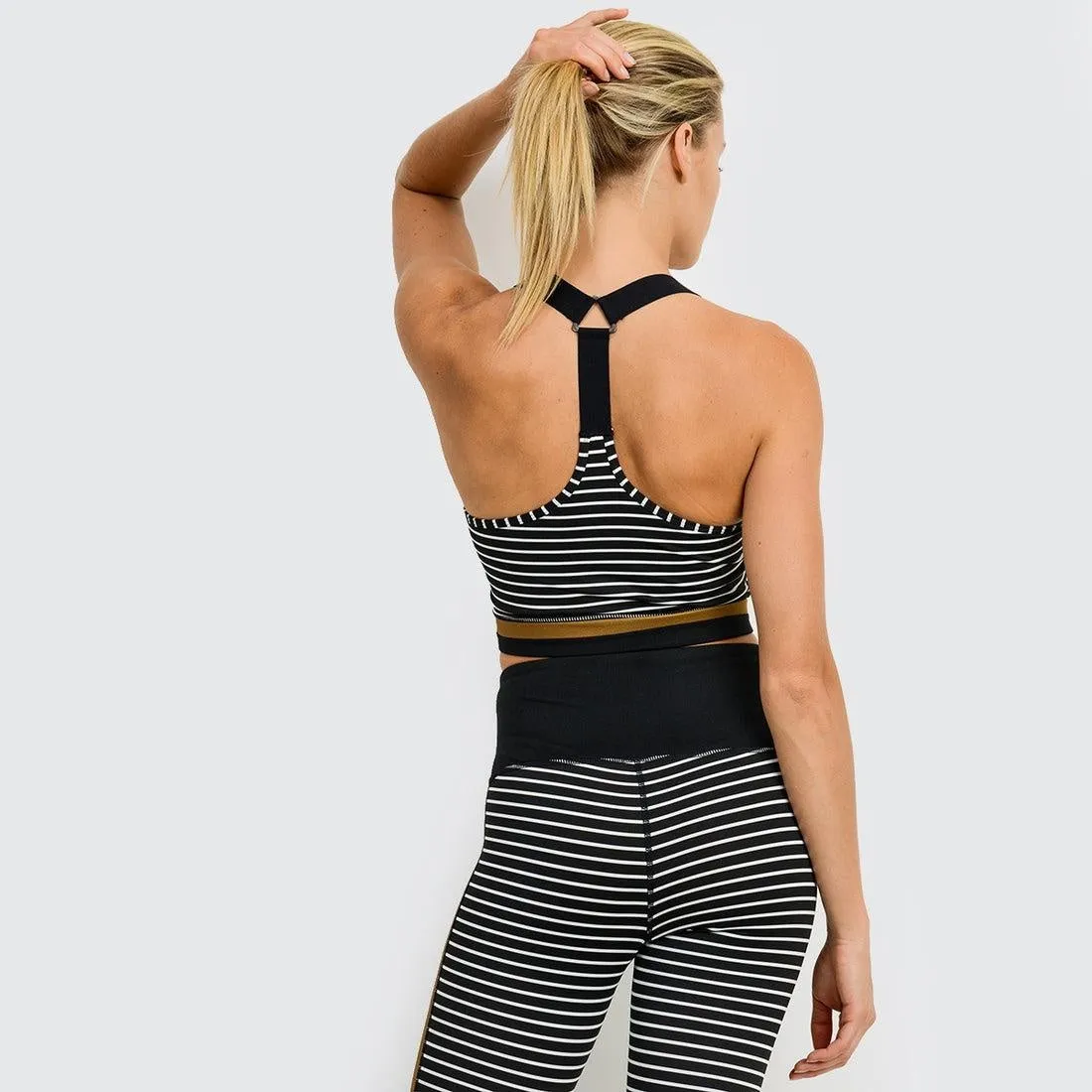 Striped Color Block High Waist Workout Set