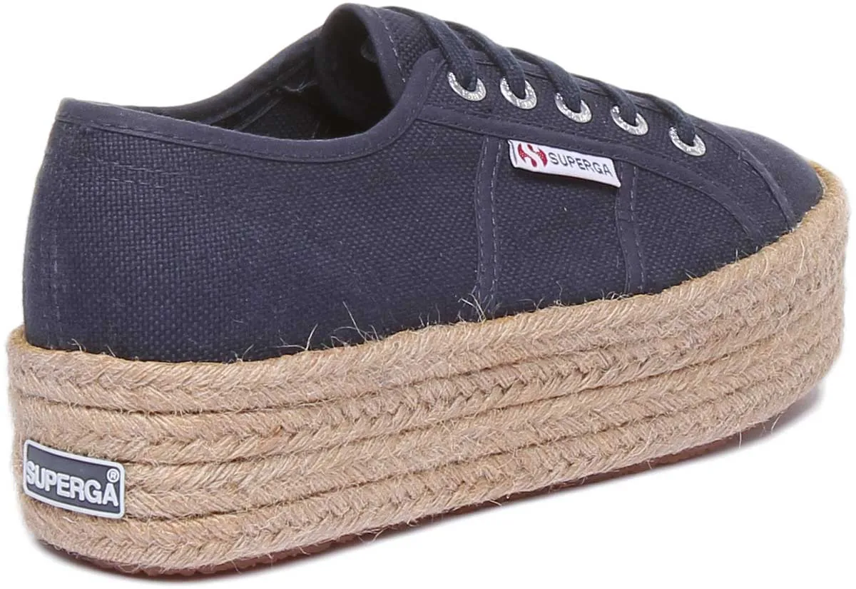 Superga 2790 Cotropew Espradrille Flatform In Navy