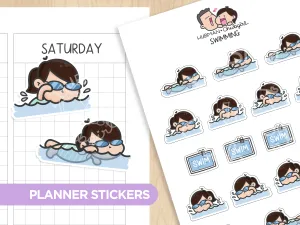 Swimming Planner Stickers