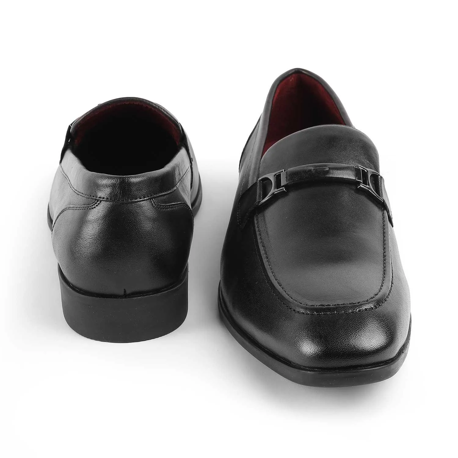 Tresmode Rofel Black Men's Leather Loafers