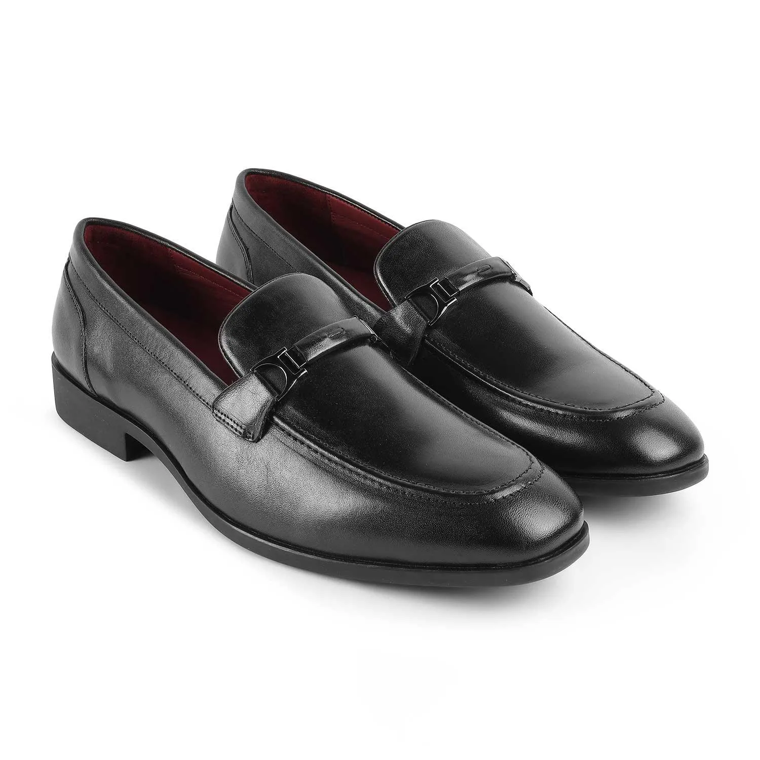 Tresmode Rofel Black Men's Leather Loafers