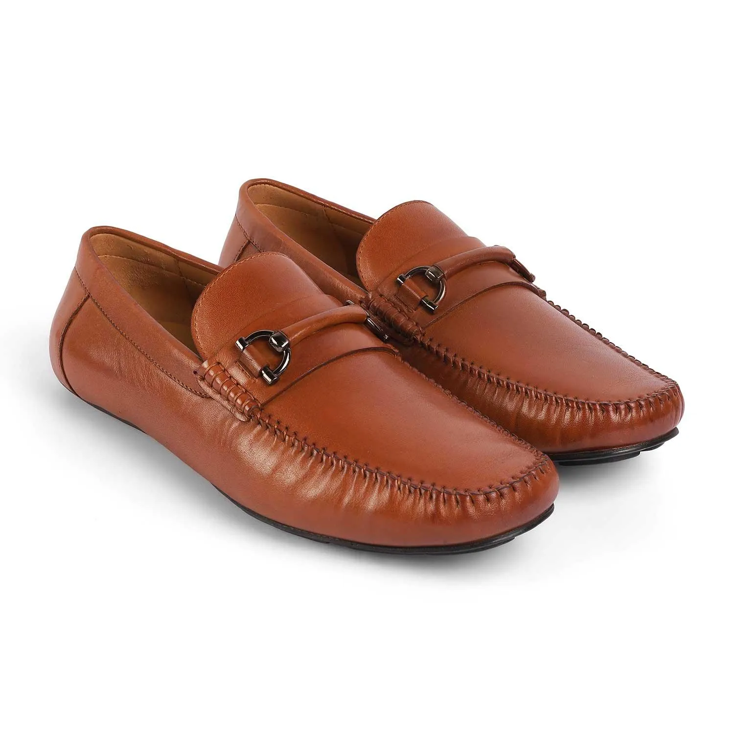 Tresmode Salvo Tan Men's Leather Driving Loafers