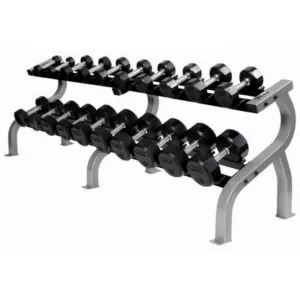 TROY 55 lb to 125 lb Combinations of 12-Sided Rubber Encased Dumbbell Set - No Rack