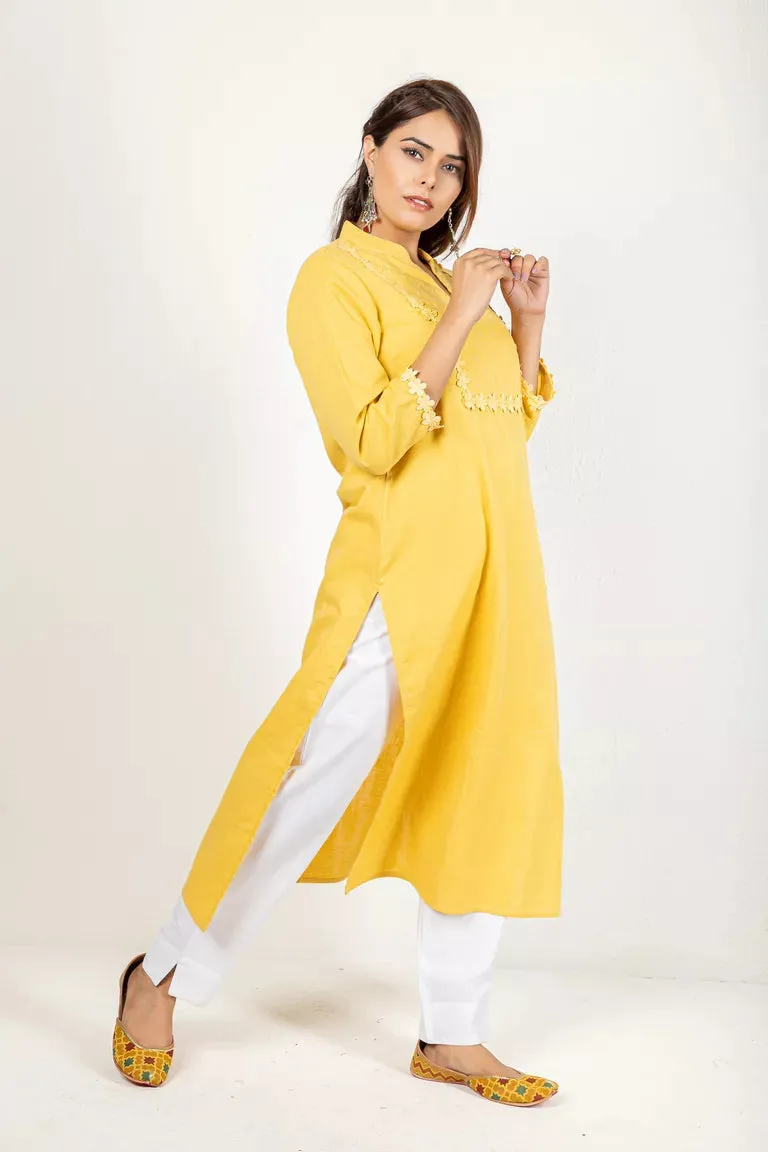 Turmeric Yellow Cotton Kurta