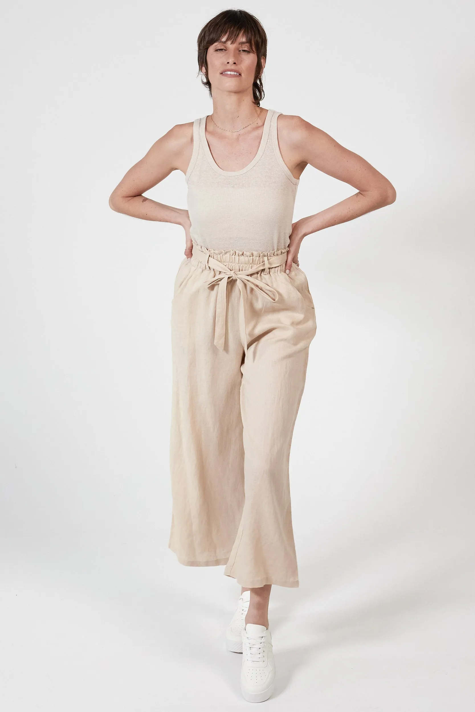 TYLER LINEN PANT - SOFT PINK