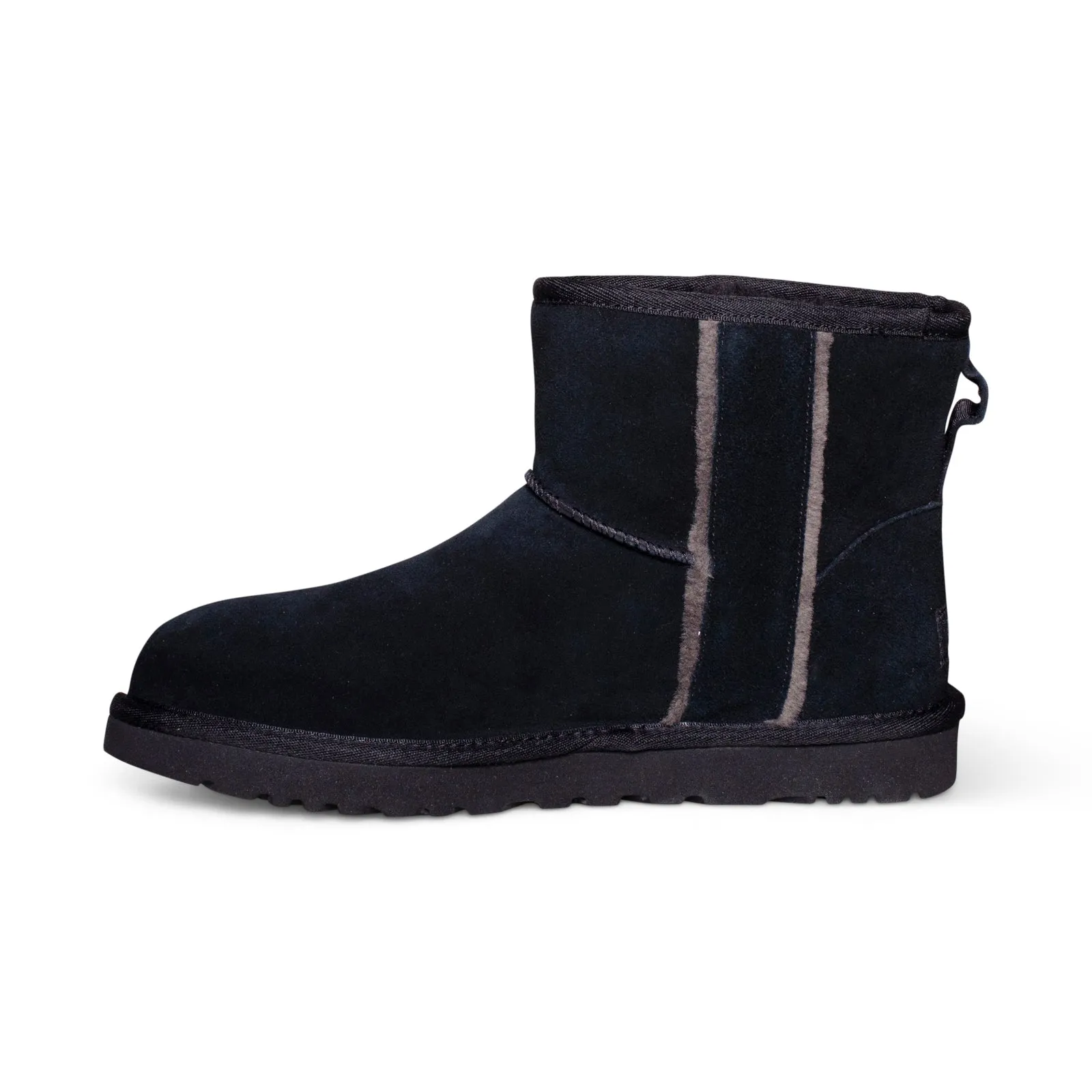 UGG Classic Mini Shearling Logo Black Boots - Women's