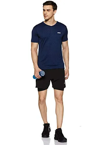 Van Heusen Performance Men T-Shirt - 100% Polyester - Swift Dry, Anti Microbial, V-Neck_61001_Navy_M