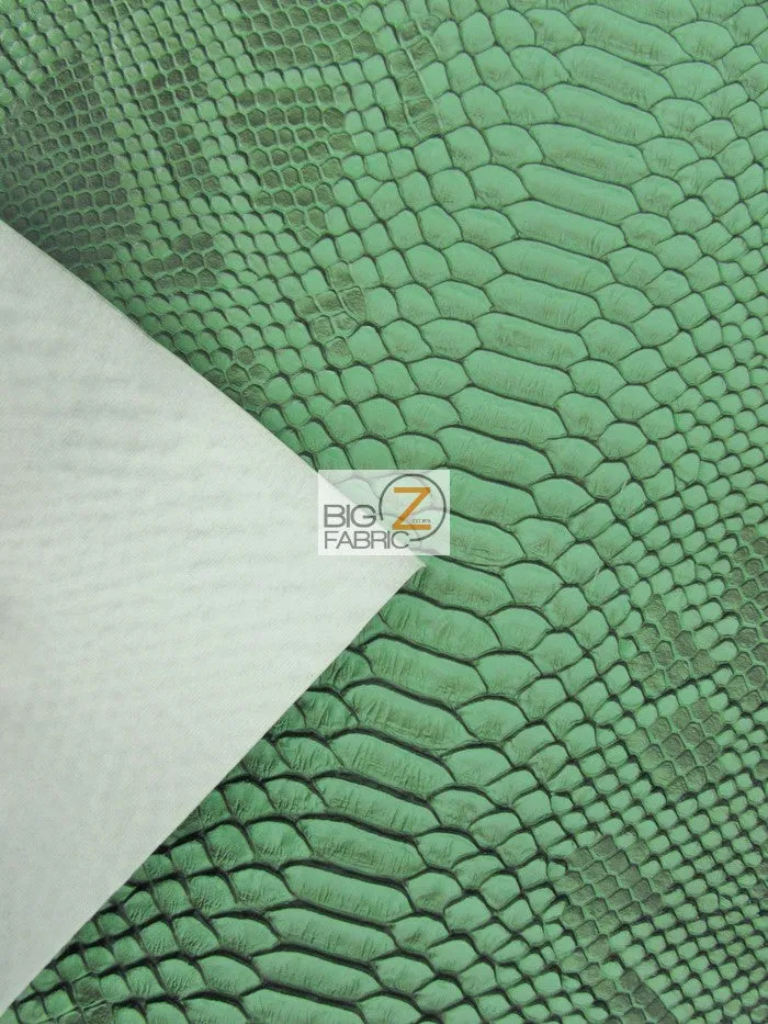 Viper Sopythana Embossed Snake Skin Vinyl Leather Fabric / Venom Green / By The Roll - 30 Yards