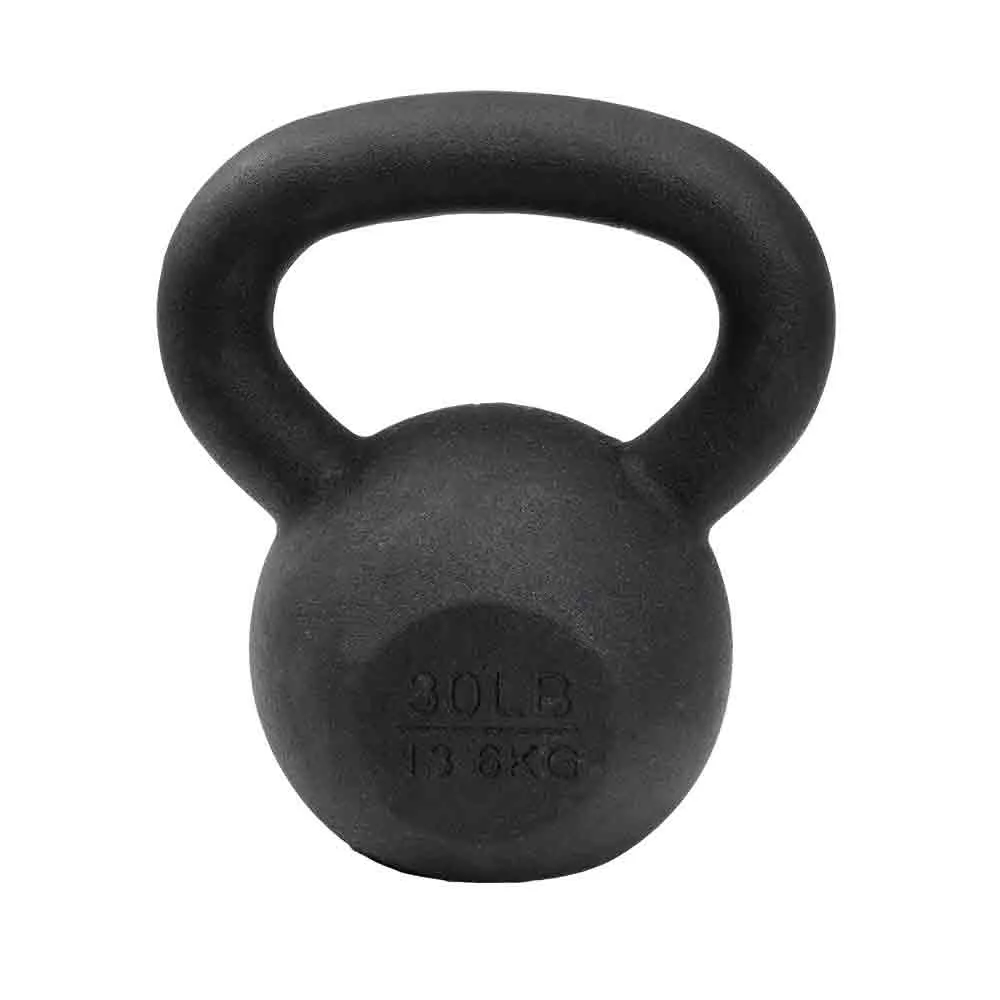 VTX 10 lb to 50 lb 7 Piece Cast Iron Kettlebell Set with Rack