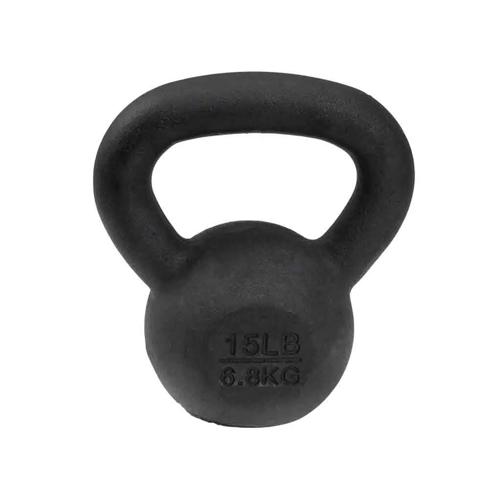 VTX 10 lb to 50 lb 7 Piece Cast Iron Kettlebell Set with Rack