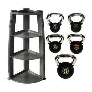 VTX 8 lbs to 25 lbs 5 piece Club Kettlebell Set with Vertical Rack