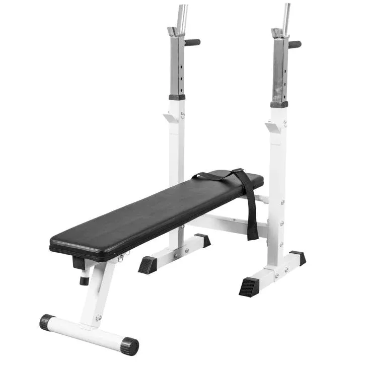 Weight Bench with 70KG Vinyl Weight Set - White [BOM]