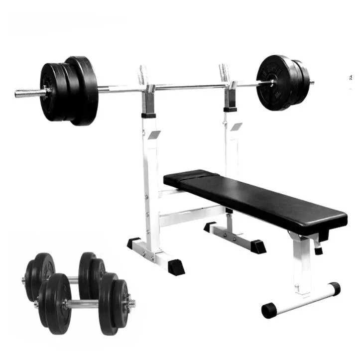 Weight Bench with 70KG Vinyl Weight Set - White [BOM]