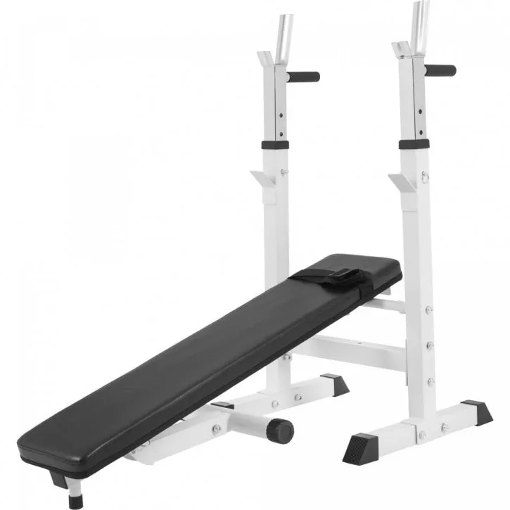 Weight Bench with 70KG Vinyl Weight Set - White [BOM]